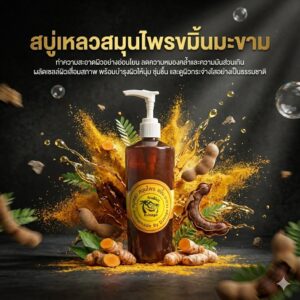 สบู่เหลวสมุนไพรขมิ้น มะขาม