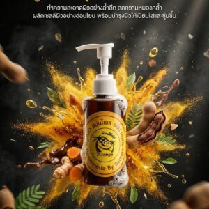 สบู่เหลวสมุนไพรขมิ้นมะขาม 150 Ml