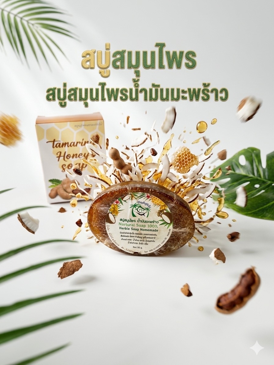 สบู่สมุนไพรน้ำมันมะพร้าว